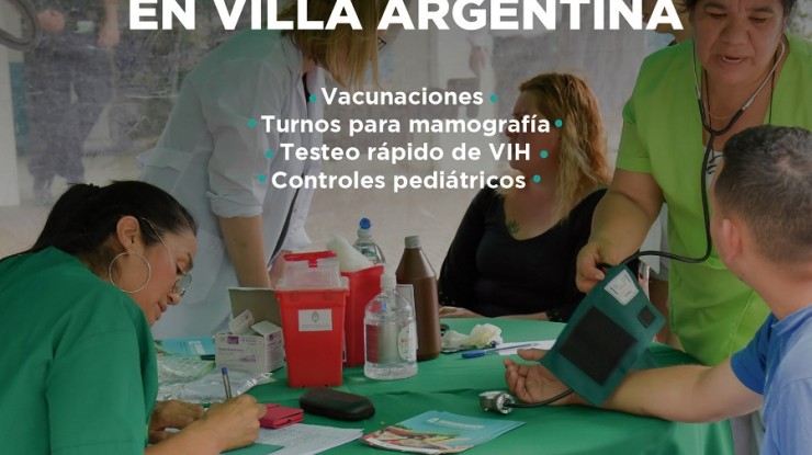 Operativo sanitario en Villa Argentina